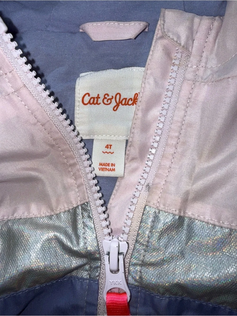 Cat‎ & Jack Light Blue and Light Pink Hooded Rain Jacket